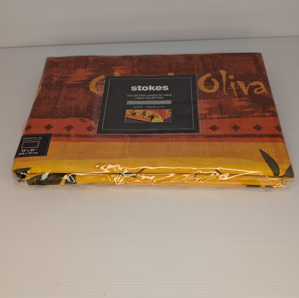 Stokes Tablecloth Linen Collection 94" X 59"